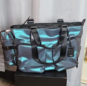 Tumi Iridescent Blue and Black Duffel Bag